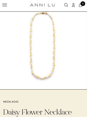 Anni Lu 18K Gold Plated Daisy Flower Necklace - White & Yellow